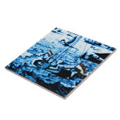 Amsterdam-Antike versendet Delftware Vintagen Fliese (Seite)