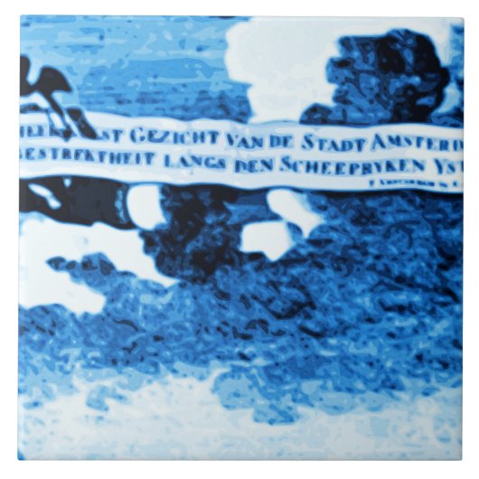 Amsterdam-Antike versendet Delftware Vintagen Fliese (Vorderseite)