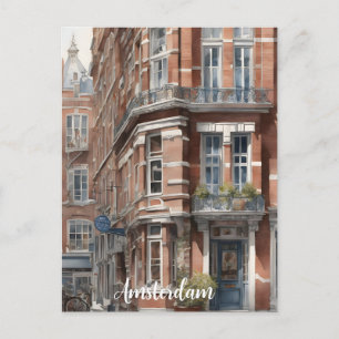 Amsterdam Aquarellmalerei Feiertagspostkarte