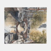 Amsterdam Aquarellmalerei Fleecedecke (Vorderseite (Horizontal))