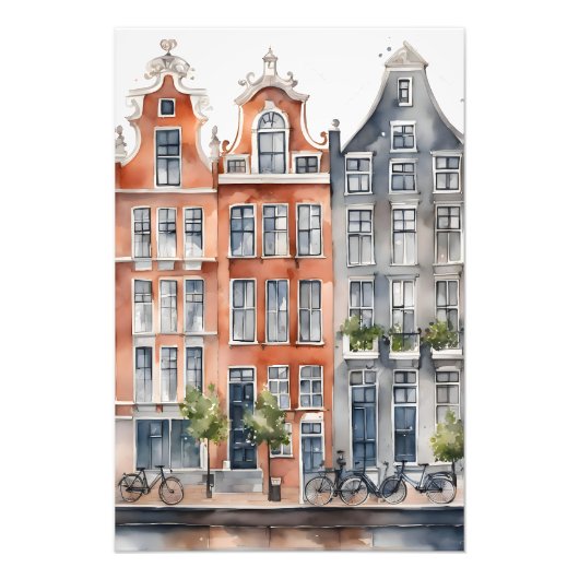 Amsterdam Aquarellmalerei Fotodruck (Vorne)