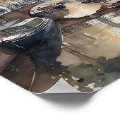 Amsterdam Aquarellmalerei Poster (Ecke)