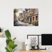 Amsterdam Aquarellmalerei Poster (Heimbüro)