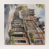 Amsterdam Aquarellmalerei Puzzle (Horizontal)