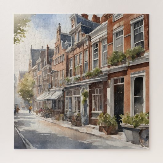 Amsterdam Aquarellmalerei Puzzle (Vertikal)