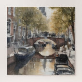 Amsterdam Aquarellmalerei Puzzle (Vertikal)
