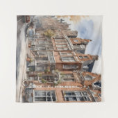 Amsterdam Aquarellmalerei Wandteppich (Vorderseite (Horizontal))