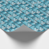 Amsterdam Architektur, blaue Aquarelltextur. Geschenkpapier (Ecke)