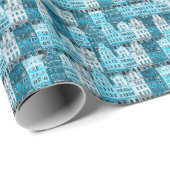 Amsterdam Architektur, blaue Aquarelltextur. Geschenkpapier (Rolleneckpunkt)