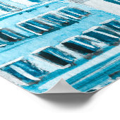 Amsterdam Architektur, blaue Aquarelltextur. Poster (Ecke)
