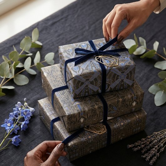 Amsterdam Art Deco | Kanalhäuser & Windmühlen Geschenkpapier Set