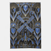 Amsterdam Art Deco | Windmühlen Geschirrtuch (Vertikal)