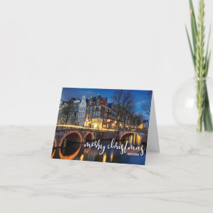 Amsterdam at Dusk, Merry Christmas Karte