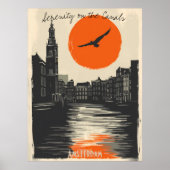 Amsterdam at Dusk - Minimalistische Canal Reflekti Poster (Vorne)