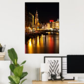 Amsterdam at night  in Amsterdam Netherlands Poster (Heimbüro)