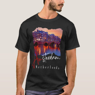 Amsterdam At Night - Niederlande Holland - Amster T-Shirt