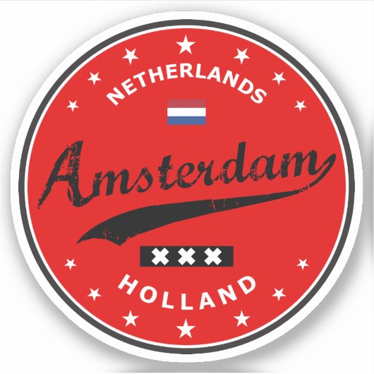 Amsterdam Aufkleber (Vorderseite)