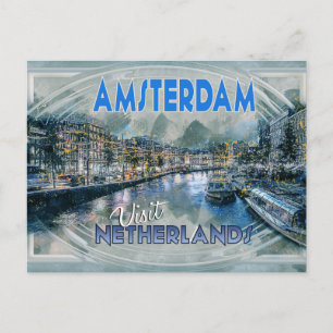 Amsterdam, aus der Serie Visit.. Postkarte