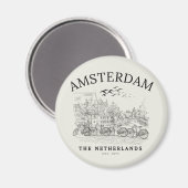 Amsterdam Beautiful Vintage Scene Magnet (Vorderseite/Rückseite)