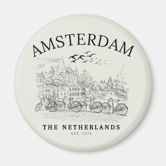 Amsterdam Beautiful Vintage Scene Magnet (Vorne)