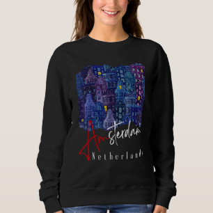 Amsterdam bei Nacht Niederlande Holland Amsterdam Sweatshirt