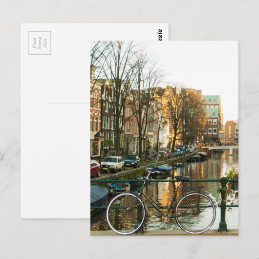 Amsterdam Bicicle Postkarte (Vorne/Hinten)