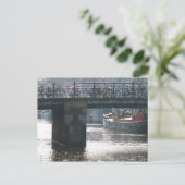 Amsterdam Bicycle Bridge Canal Foto Postkarte (Stehend Vorderseite)