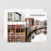 Amsterdam Blume Postleitzahl Postkarte (Vorne/Hinten)