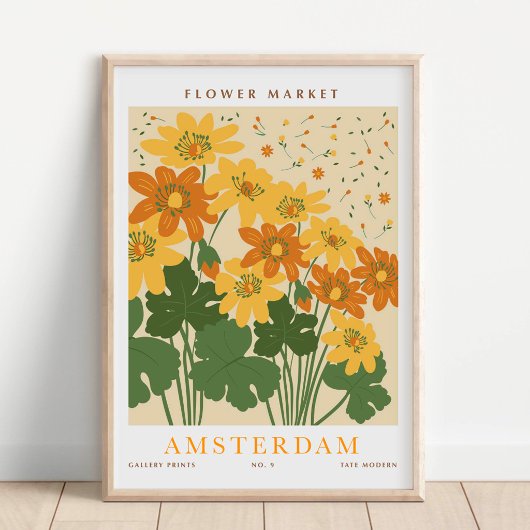 Amsterdam Blumenmarkt Botanisch Poster