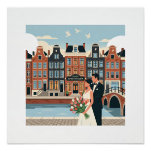 Amsterdam Braut und Bräutigam Poster