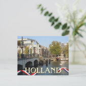 Amsterdam Bridge Holland Postcard Postkarte (Stehend Vorderseite)