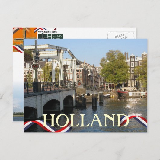 Amsterdam Bridge Holland Postcard Postkarte (Vorne/Hinten)