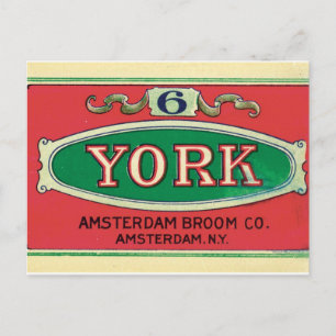 Amsterdam Broom Company New York NY Vintag Label Postkarte
