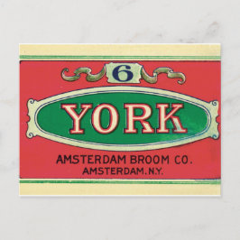 Amsterdam Broom Company New York NY Vintag Label Postkarte