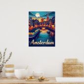 Amsterdam by Night Poster (Küche)