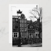 Amsterdam Canal Bike Black and White Postkarte (Vorne/Hinten)