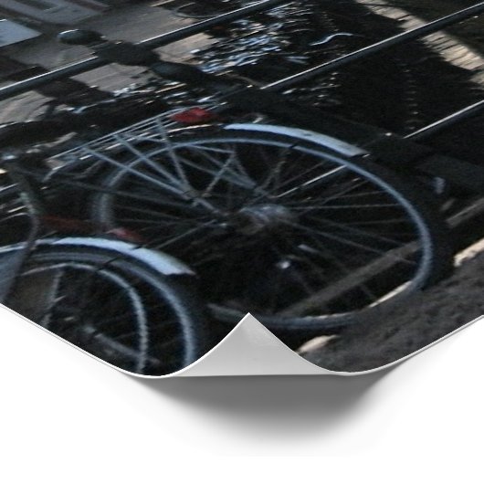 Amsterdam Canal Bike Church Holland Foto Poster (Ecke)