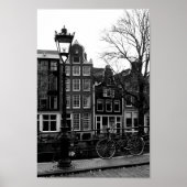 Amsterdam Canal Black and White Foto Poster (Vorne)