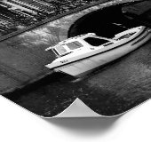 Amsterdam Canal Black and White Foto Poster (Ecke)