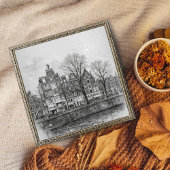 Amsterdam Canal Cityscape – Hand-Drawn Sketch Poster