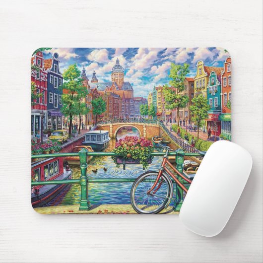 Amsterdam Canal Fine Art Mousepad (Mit Mouse)