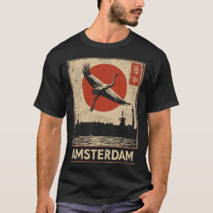 Amsterdam Canal House Sumi-e Historische Sehenswür T-Shirt