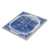 Amsterdam canal houses Delft Blue style tile Fliese (Seite)