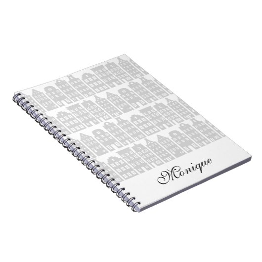 Amsterdam Canal Houses Dutch Personalisiert Silver Notizblock (Rechte Seite)