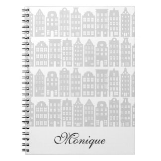Amsterdam Canal Houses Dutch Personalisiert Silver Notizblock