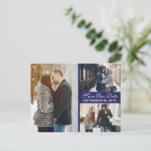 Amsterdam Canal Houses Dutch Save the Date Blue Postkarte (Stehend Vorderseite)