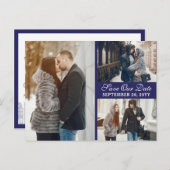 Amsterdam Canal Houses Dutch Save the Date Blue Postkarte (Vorne/Hinten)