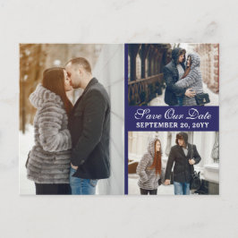 Amsterdam Canal Houses Dutch Save the Date Blue Postkarte