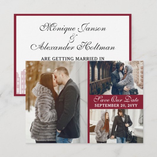 Amsterdam Canal Houses Dutch Save the Date Card Einladung (Vorne/Hinten)