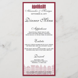 Amsterdam Canal Houses Dutch Wedding Dinner Menu Menükarte